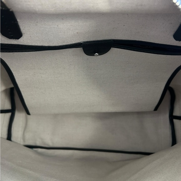 Artois PM Tote Bag - Black Leather Trim with Black, and Brown - Size Med - Picture 5 of 9